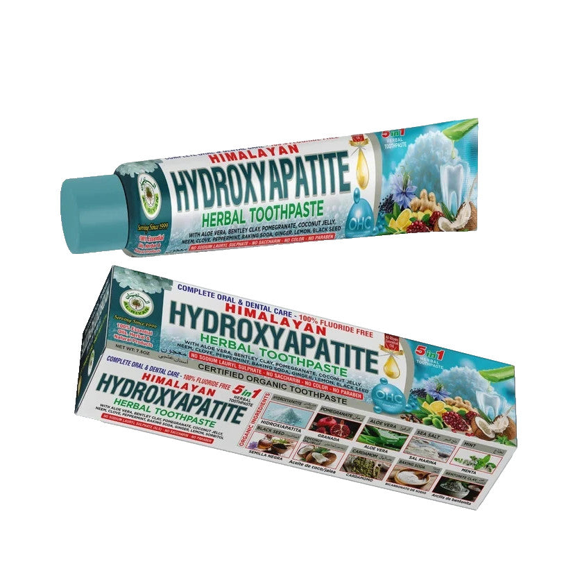 Organic Hydroxyapatite Fluoride-Free Toothpaste Set - 6 Tubes, 7.5 oz each