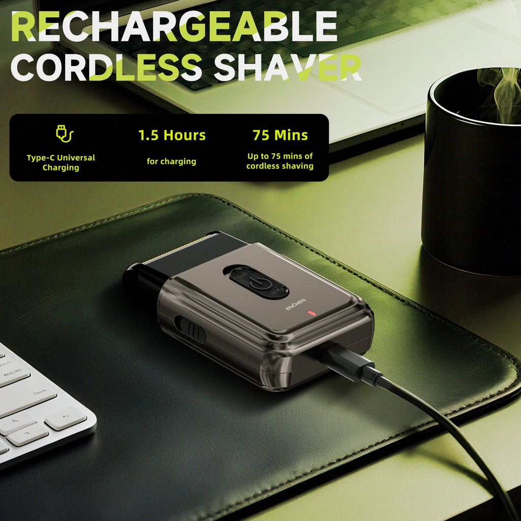Men's Cordless Foil Shaver with Pop-Up Trimmer - Wet Dry USB-C Rechargeable