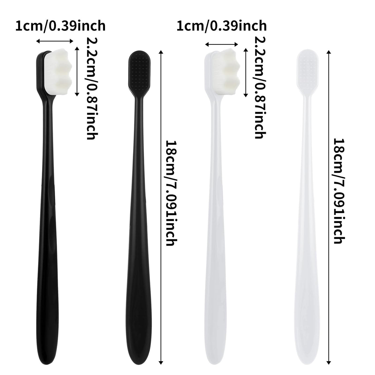 Ultra Soft Micro Nano Manual Toothbrush Pack of 4 for Sensitive Teeth