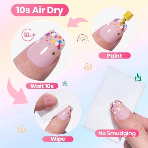 Multicolor Nail Art Pens Set - Fine 0.5mm Tips for Professional Nail Designs