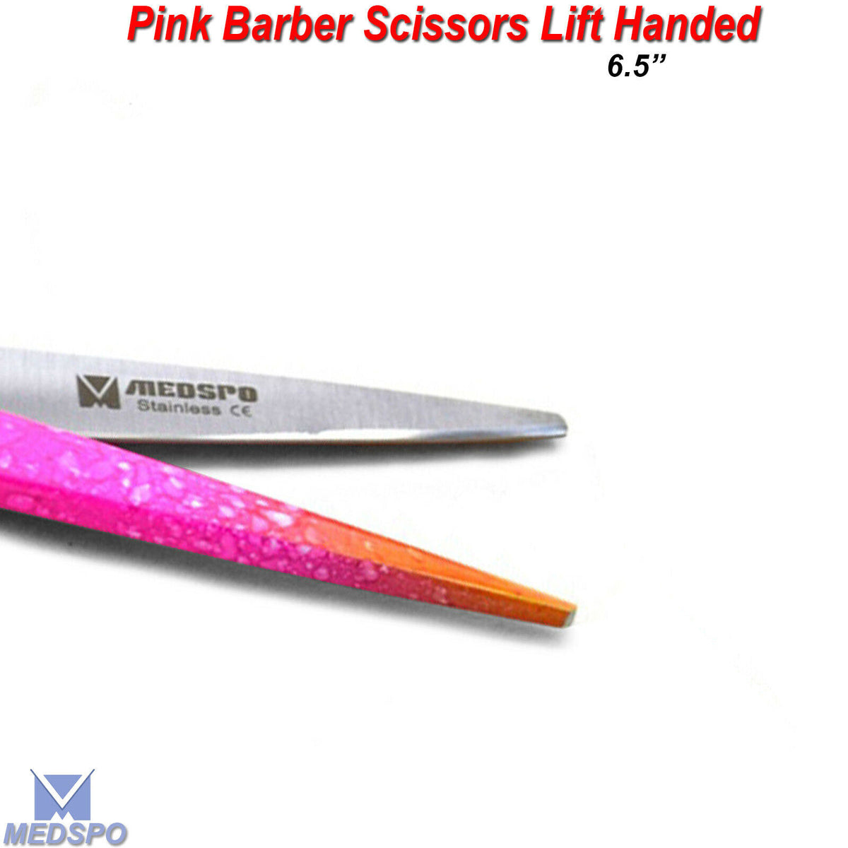 Left-Handed Pink Hairdressing Scissors 6.5" Barber Hair Cutting Shears