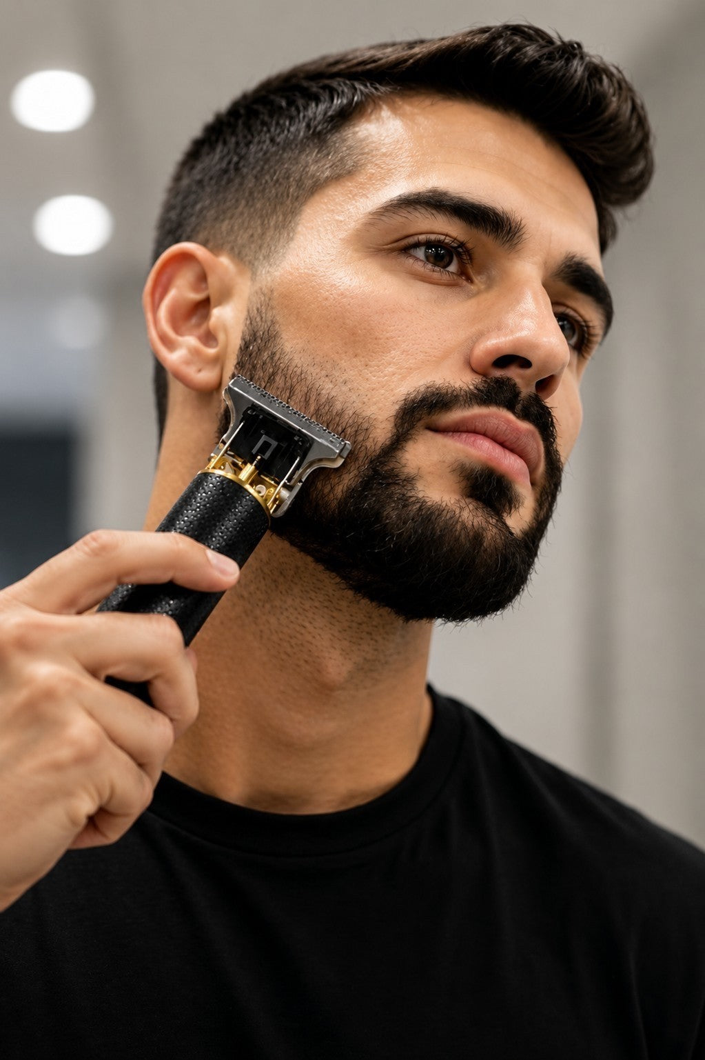 Men's Cordless USB Rechargeable Beard & Hair Trimmer with Guide Combs