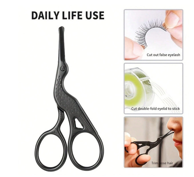 Nose & Facial Hair Grooming Scissors - Stainless Steel Round Tip