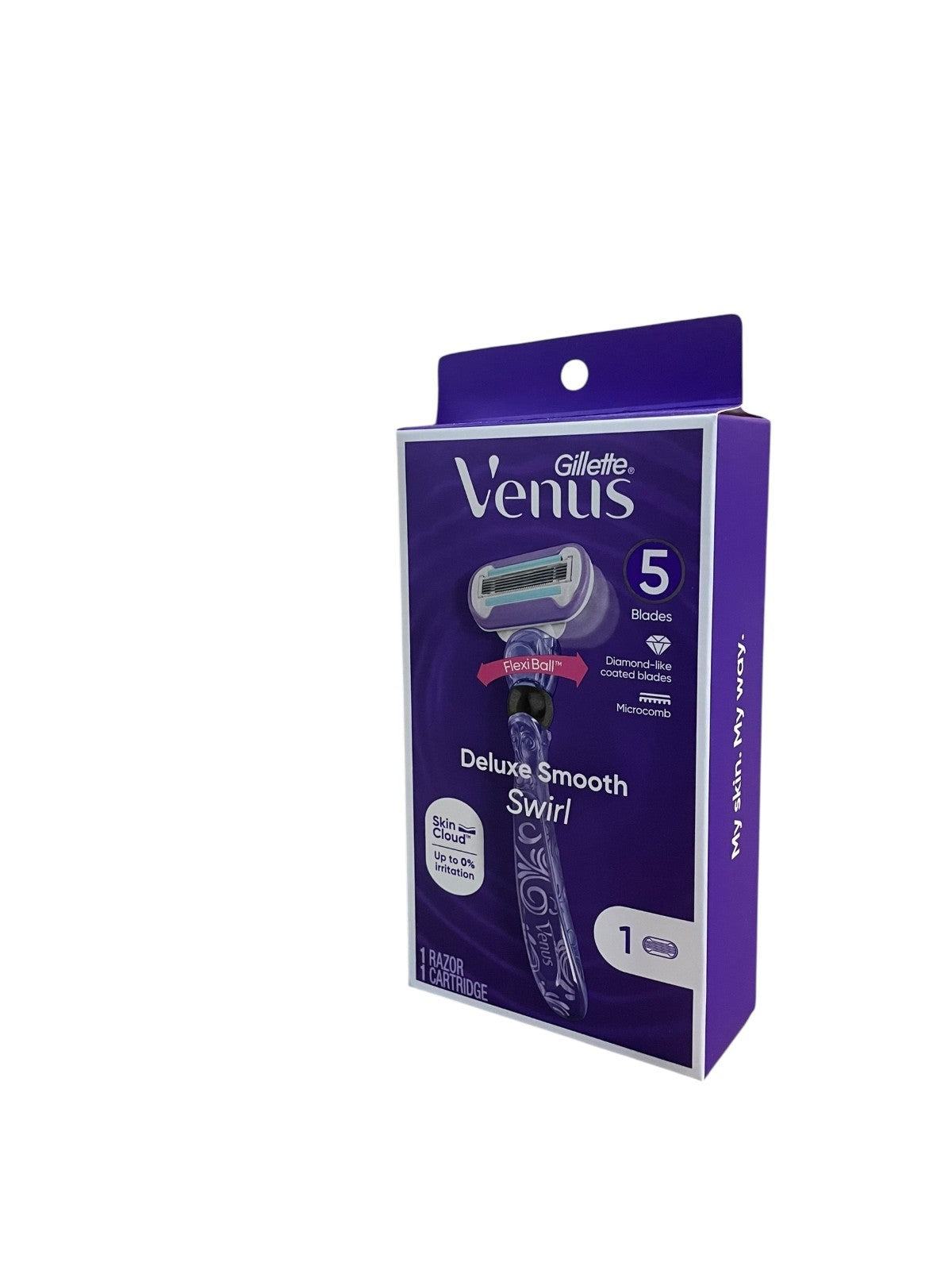Gillette Venus Flexi Ball Deluxe Razor with 5 Coated Blades & Microcomb