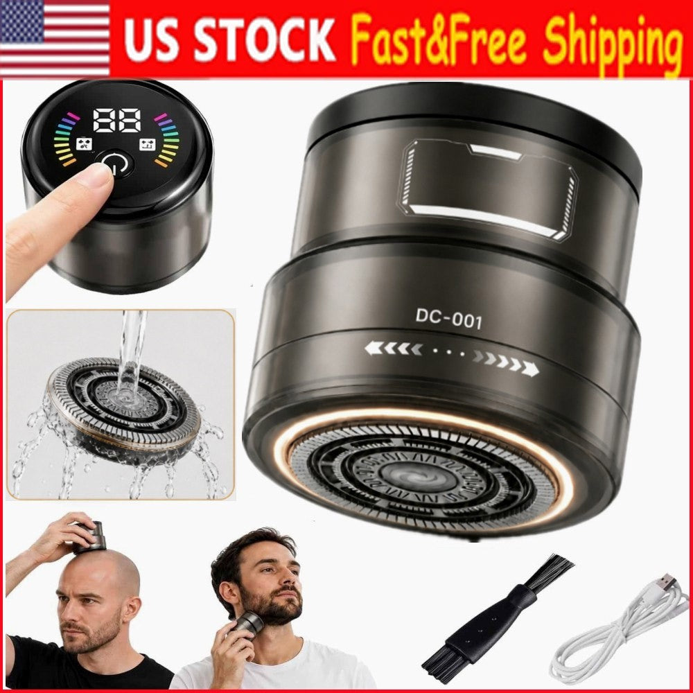 2-in-1 Electric Bald Head Shaver & Beard Trimmer - Rechargeable & Washable