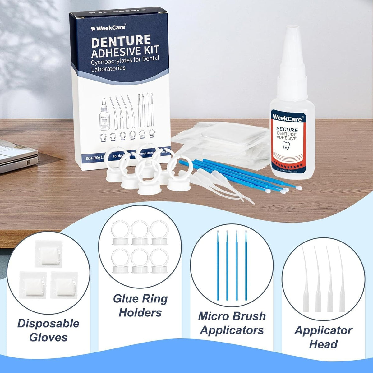 Denture Repair Glue 1oz - Fast-Setting Strong Bond for Broken Dentures