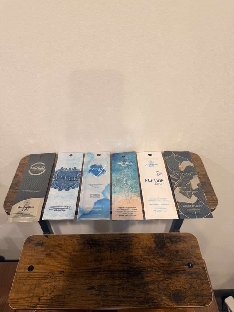 Tanning Lotion Sample Packets - 6 Varieties for Indoor Tanning