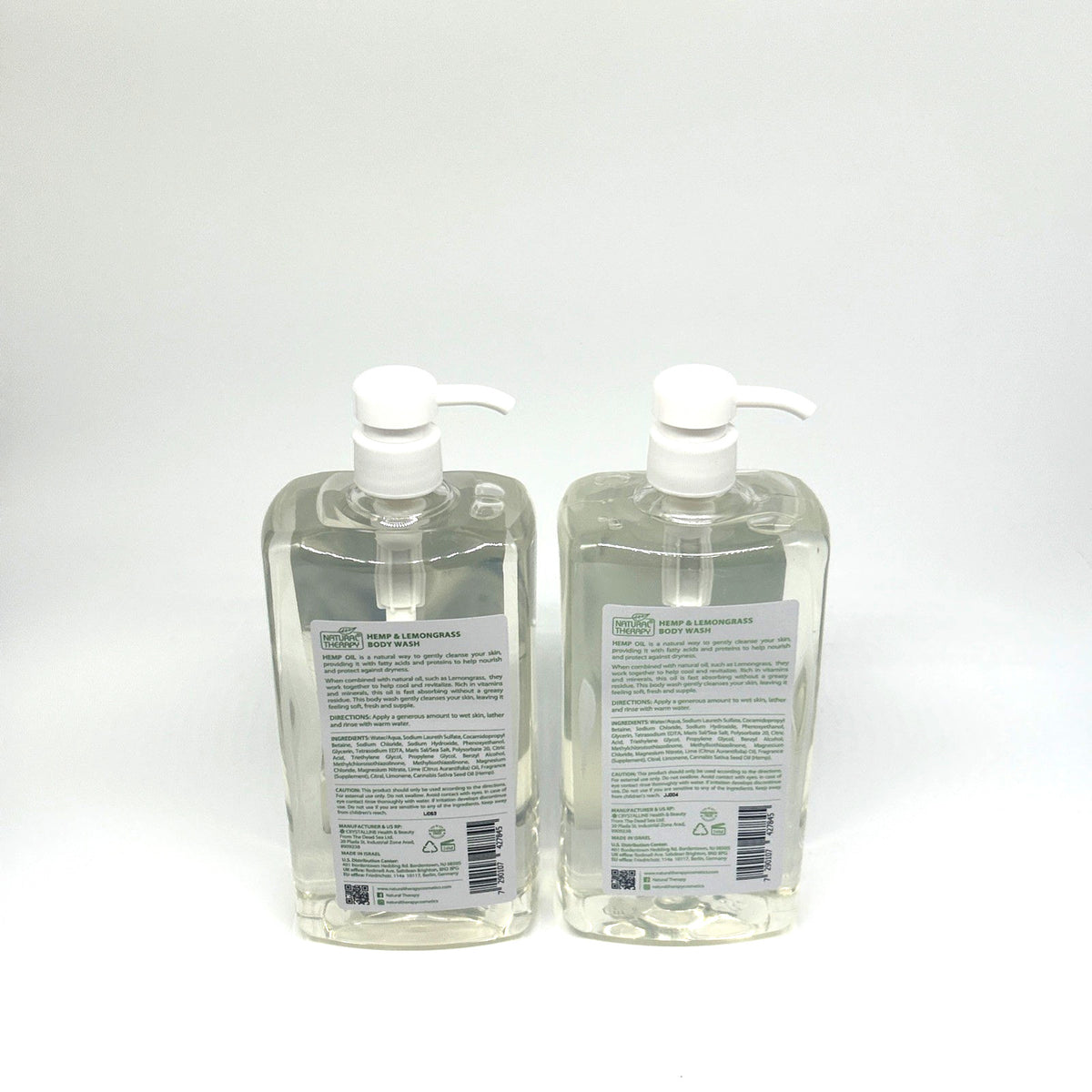Natural Therapy Hemp Lemongrass Hydrating Body Wash 2-Pack - Deep Moisturizing