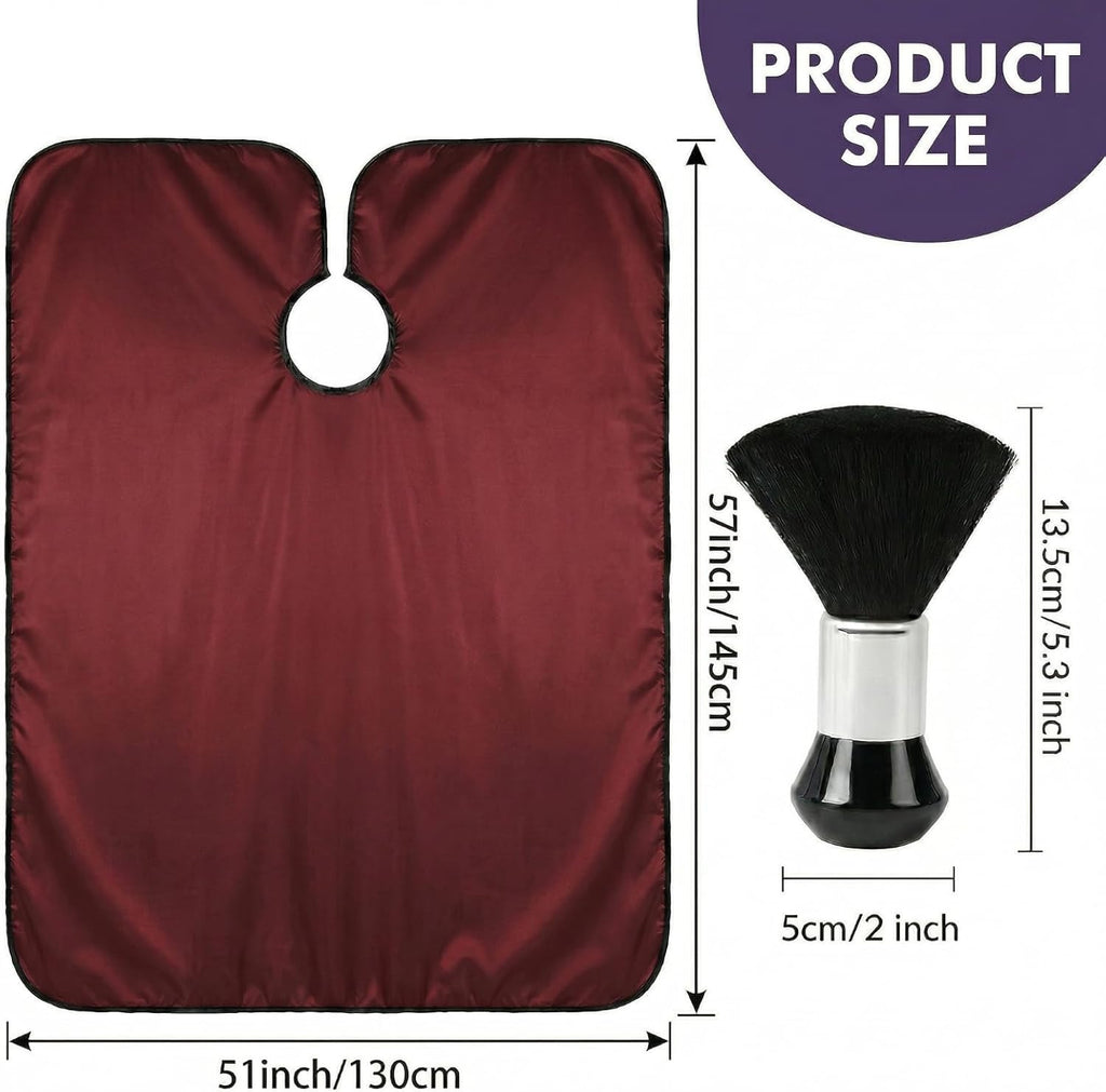 Hair Cutting Cape Set with Neck Brush & Disposable Paper for Barber Shop