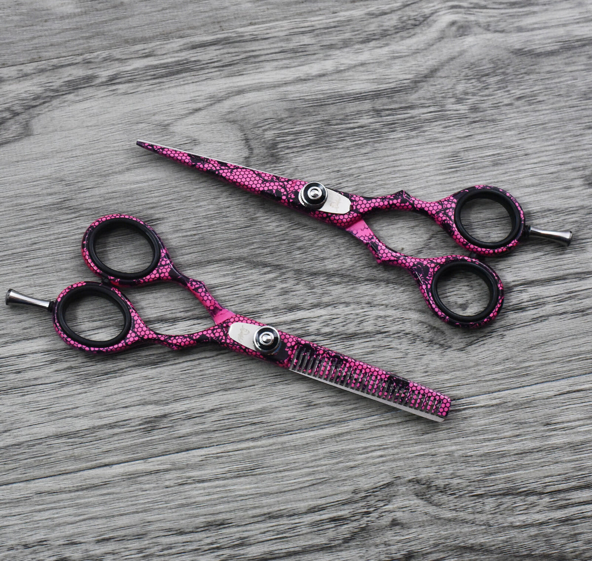 Professional Hair Cutting & Thinning Scissors Set - Barber Shears with Razor & Tweezers