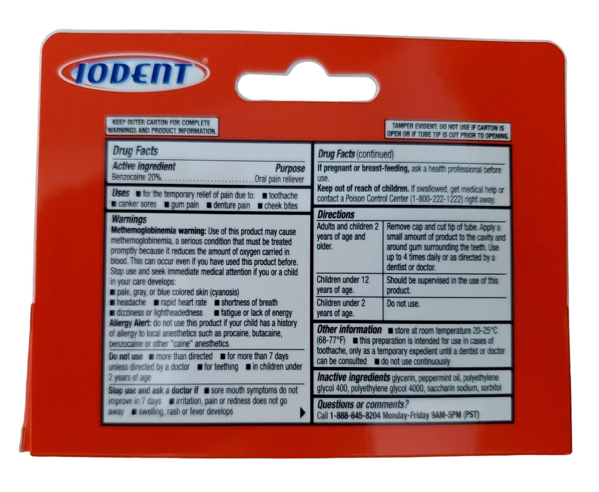 Maximum Strength Oral Analgesic Gel 0.42oz for Toothache & Cold Sores