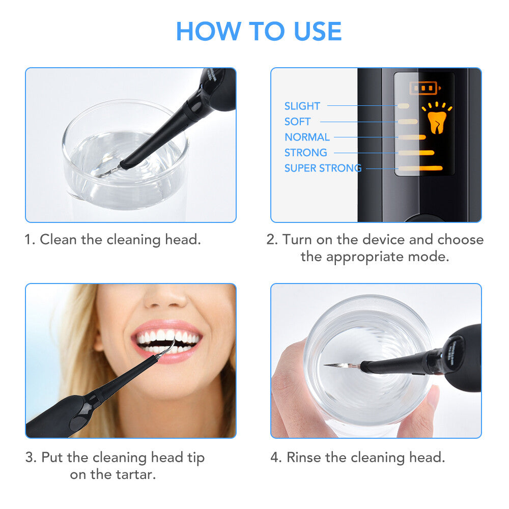 Ultrasonic Electric Tooth Cleaner Dental Scaler Tartar & Plaque Remover