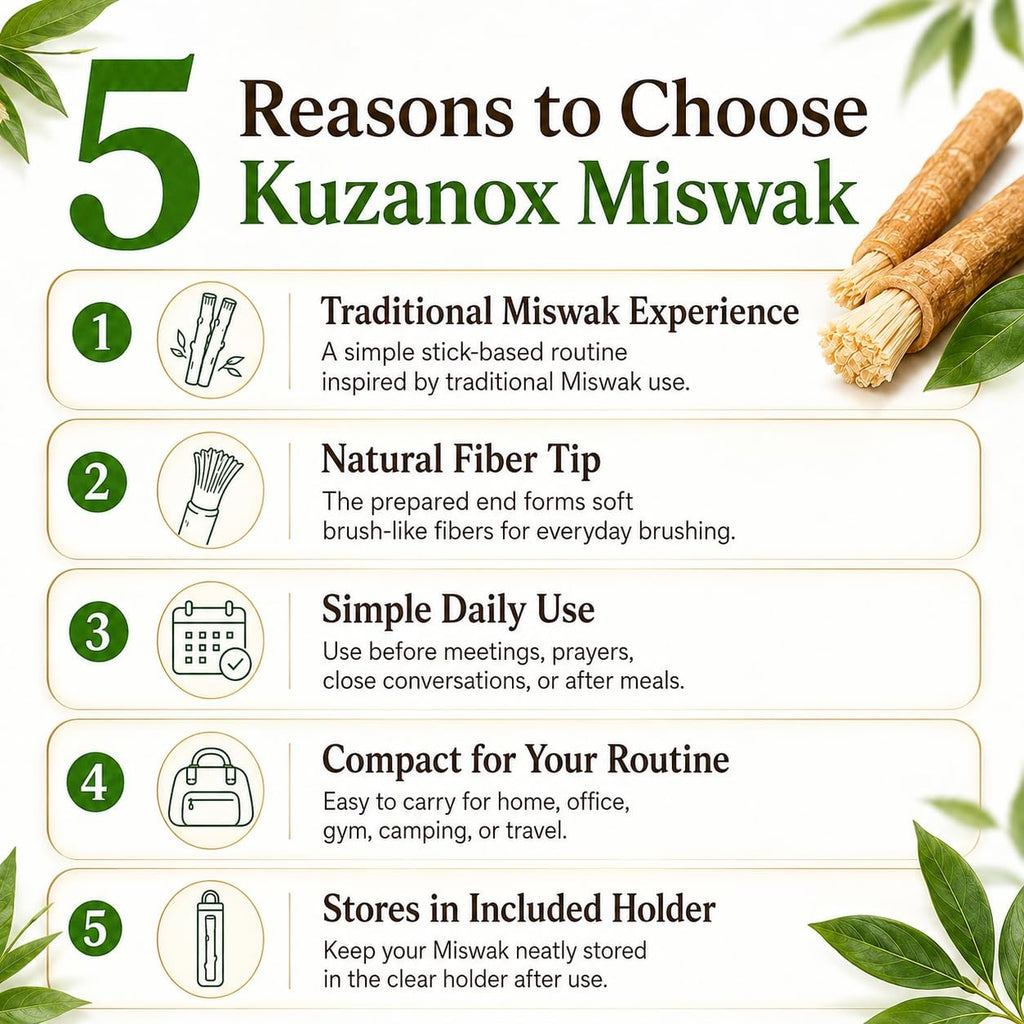 Natural Miswak Toothbrush Sticks Pack of 12 - Traditional Oral Care