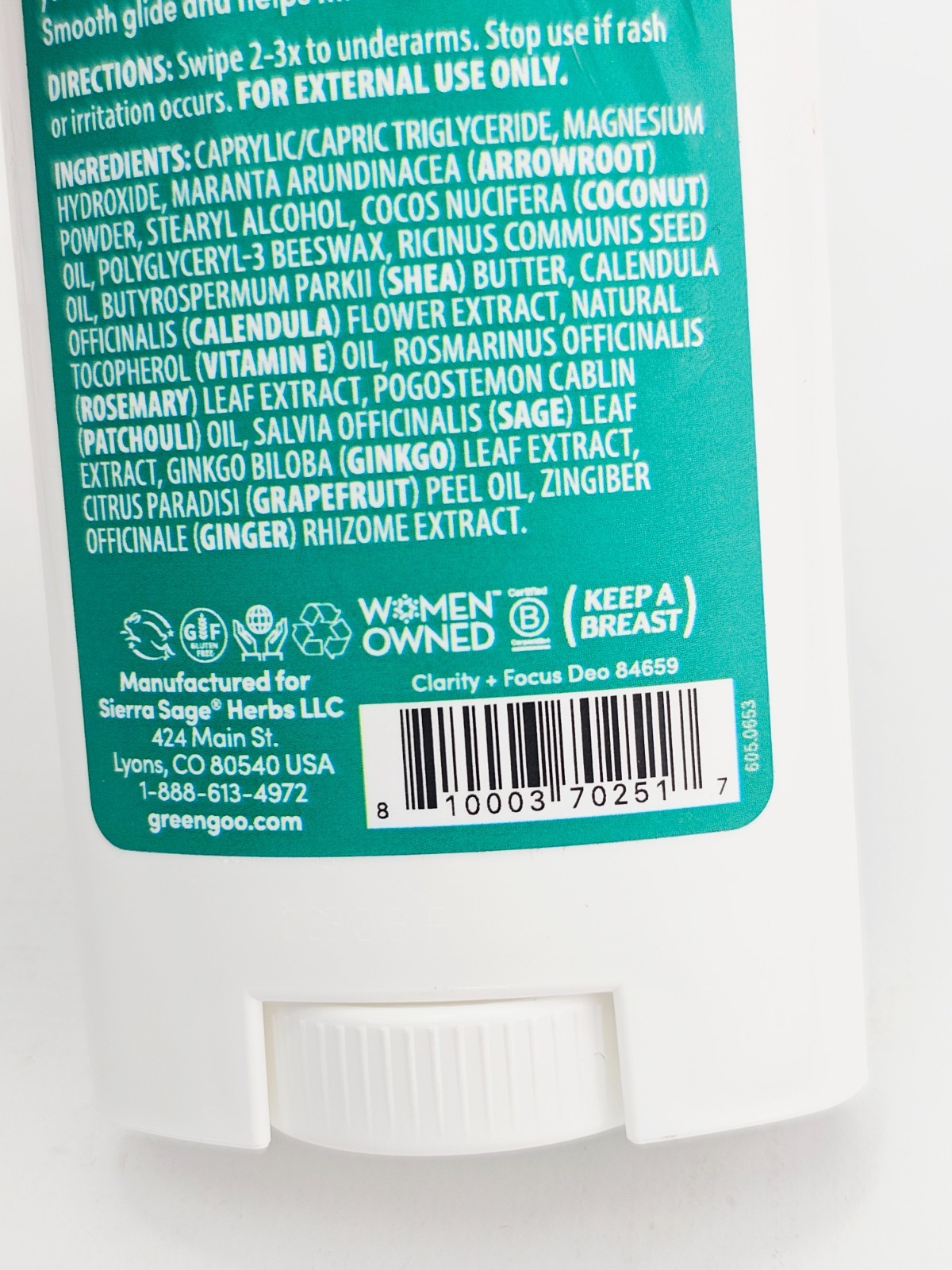 Herbal Deodorant Set - Rosemary & Ginkgo, 2.25 oz, Pack of 2