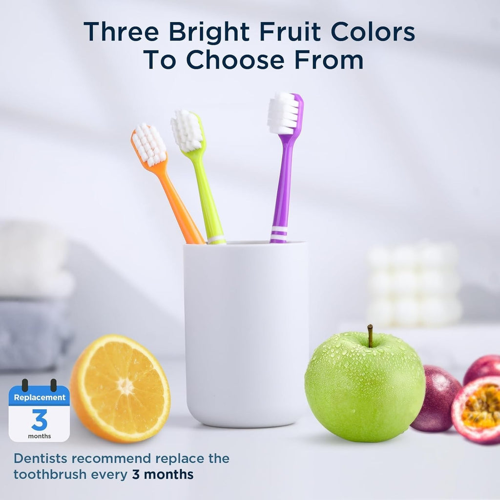 Extra Soft Toothbrush for Sensitive Gums, Wide Head & Gentle Bristles