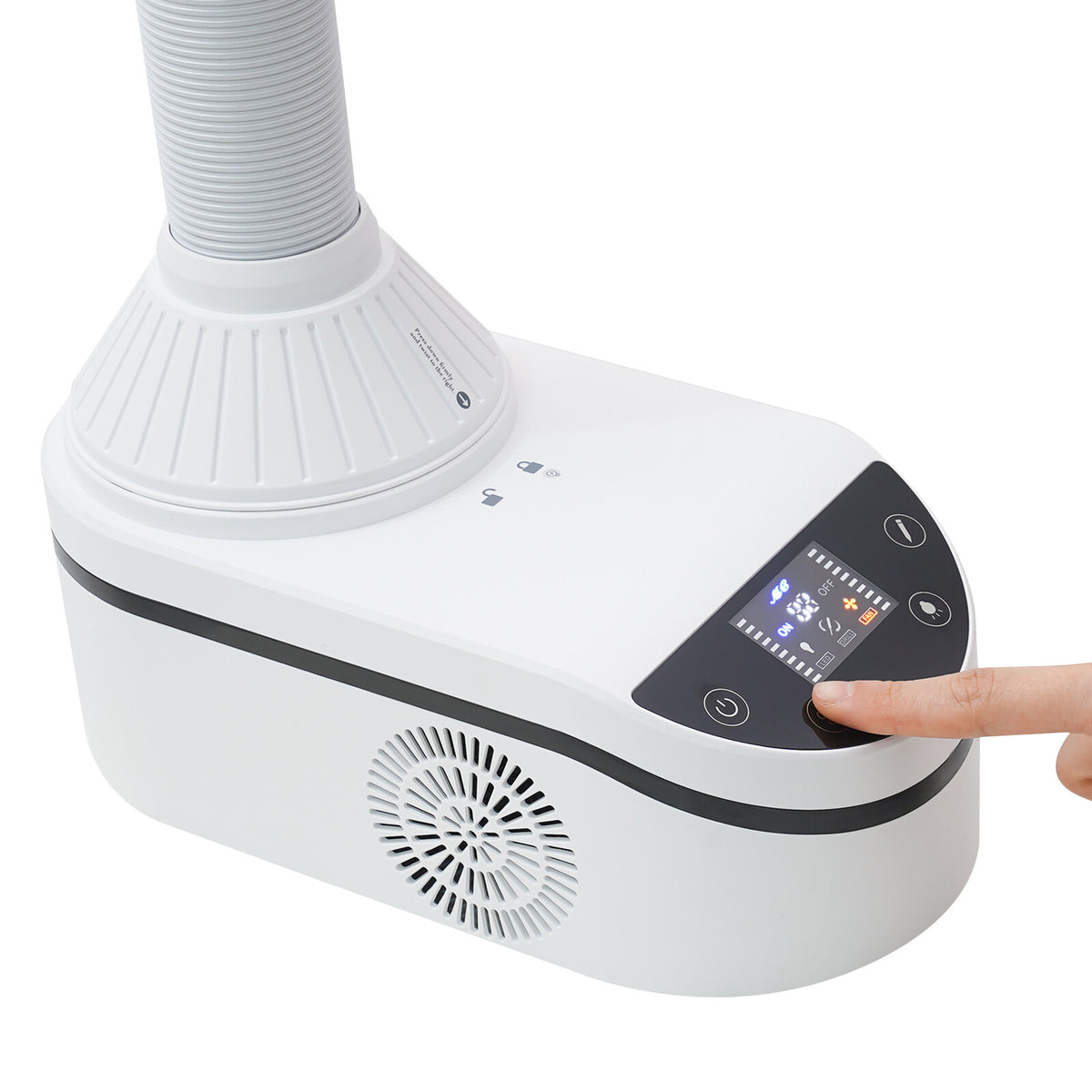 230W Tabletop Nail Dust Collector with 360° Rotating Hose & Filter