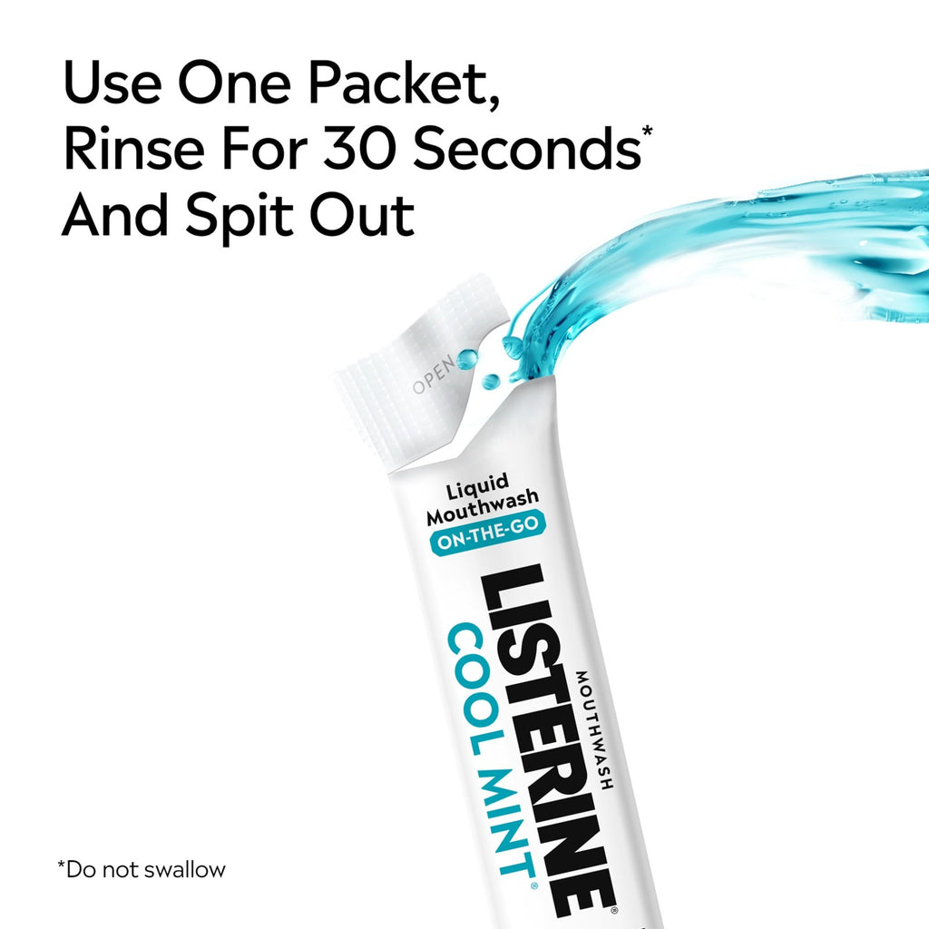 Alcohol-Free Mouthwash Packets - Cool Mint, Travel Size, 5 Pack