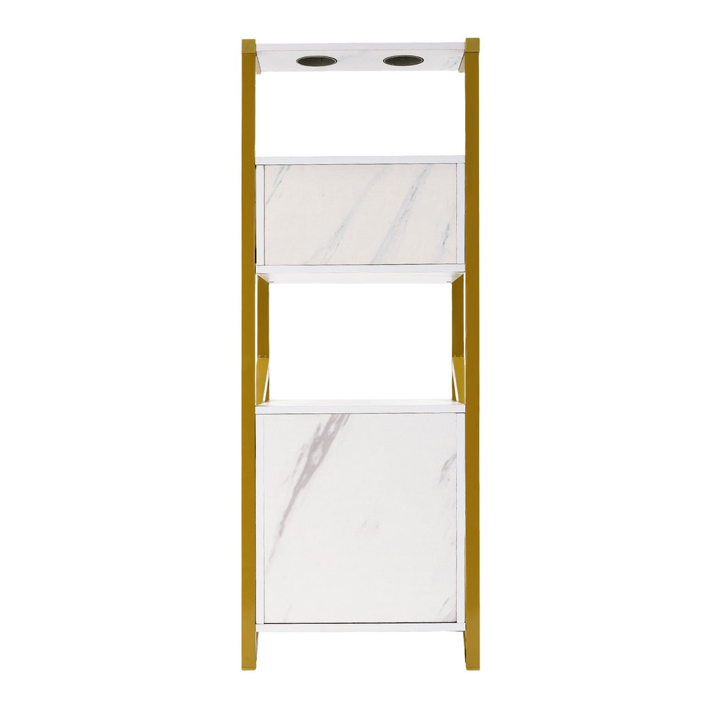 Salon Storage Cabinet with 3 Drawers and Hair Dryer Holders - Floor Standing