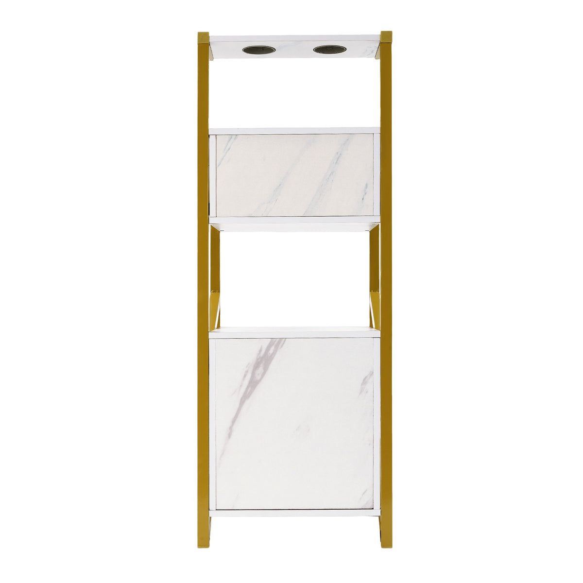 Salon Storage Cabinet with 3 Drawers and Hair Dryer Holders - Floor Standing