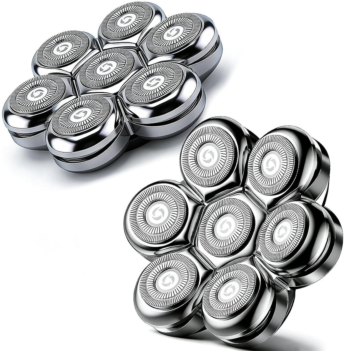 Magnetic Floating Replacement Heads for 7D Rotary Shavers - Precision Groom 2-Pack