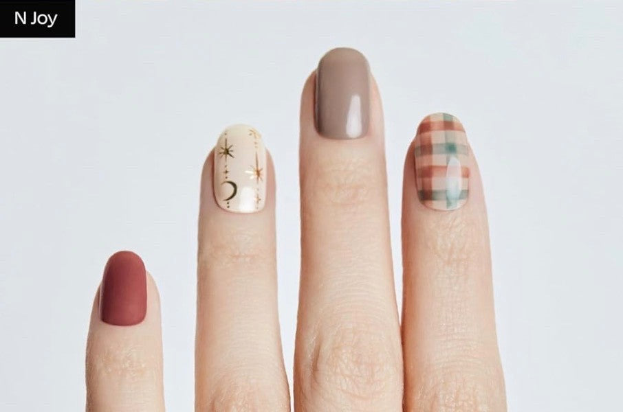 Semi Cured Gel Nail Wraps Set - 30 Nail Art Stickers & Tools