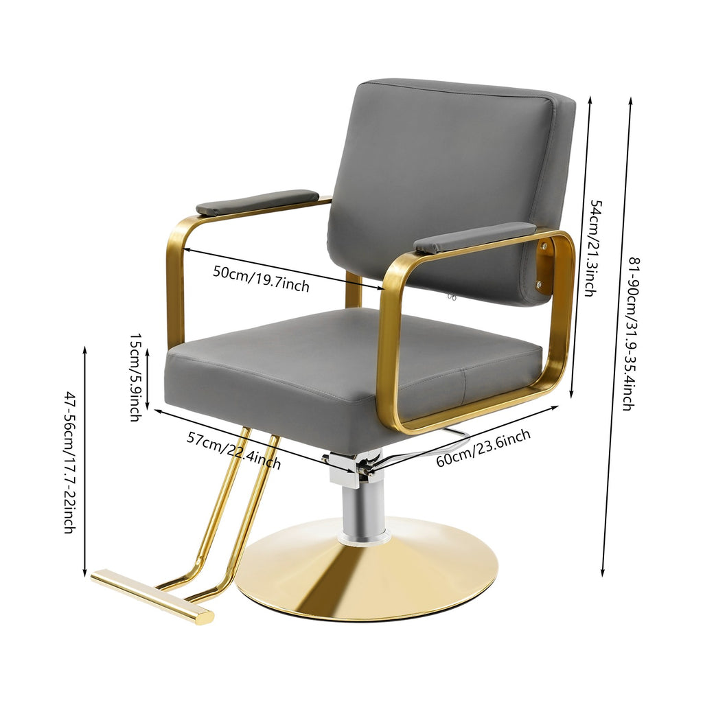 Adjustable Salon Barber Chair with 360° Rotation and Modern Design