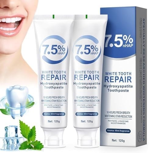 Nano-Hydroxyapatite Toothpaste Mint 7.5% Enamel Repair Fluoride-Free Sensitive