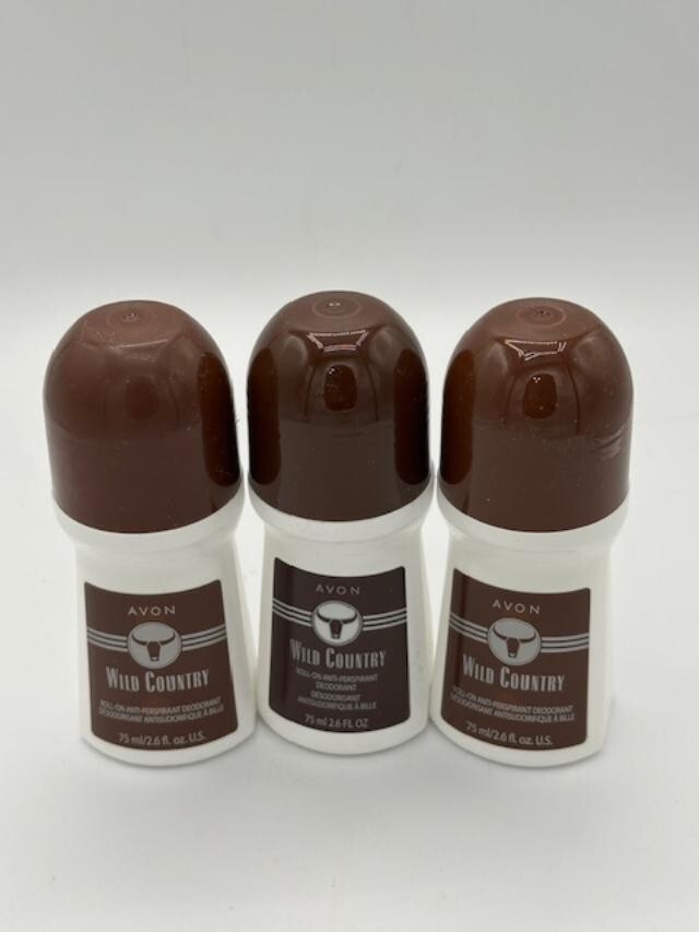 Avon Wild Country Roll-On Deodorant Bonus Size 2.6 oz 3-Pack