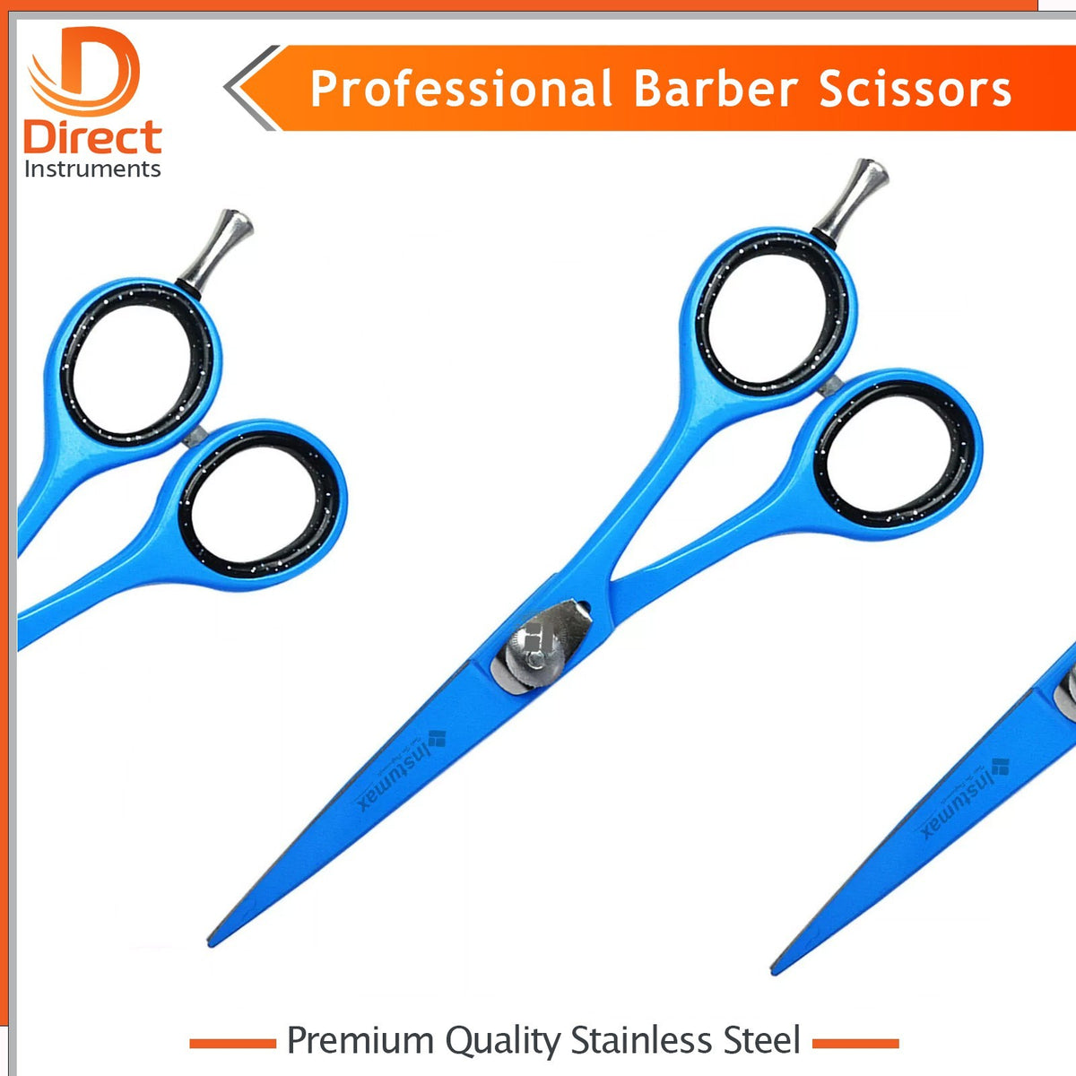 Pro Barber Scissors Sky Blue Hair Cutting Shears Razor Edge 6.5 Inch