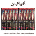 Soft Floss-Like Bristle Toothbrush with Angled Neck and Tongue Cleaner – 12 Pack