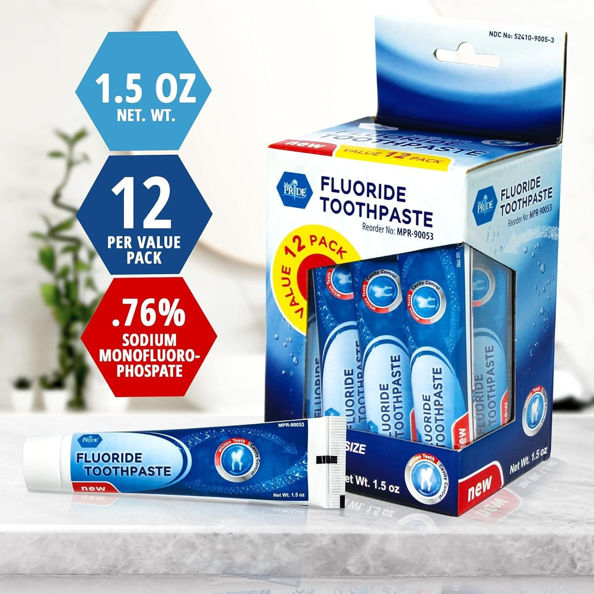 Travel Size Fluoride Toothpaste Mint Flavor 1.5 oz Bulk Pack for Oral Care