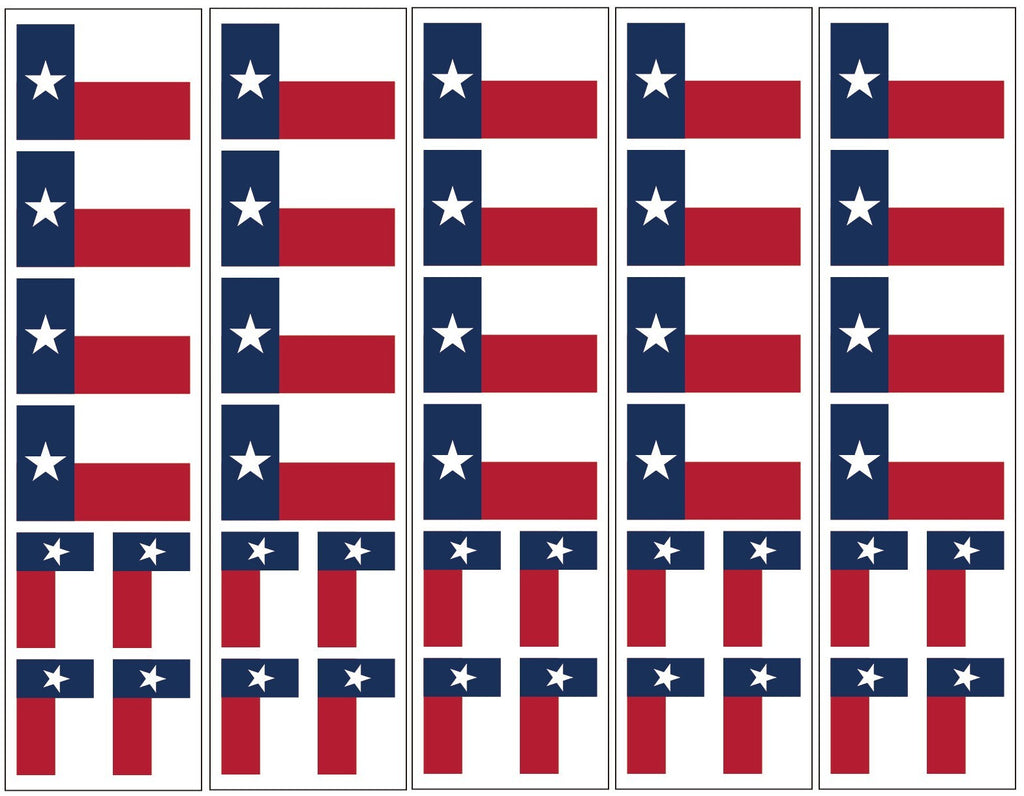 Texas Flag Temporary Tattoos - 40 Tattoos per 5 Sheets for Parties
