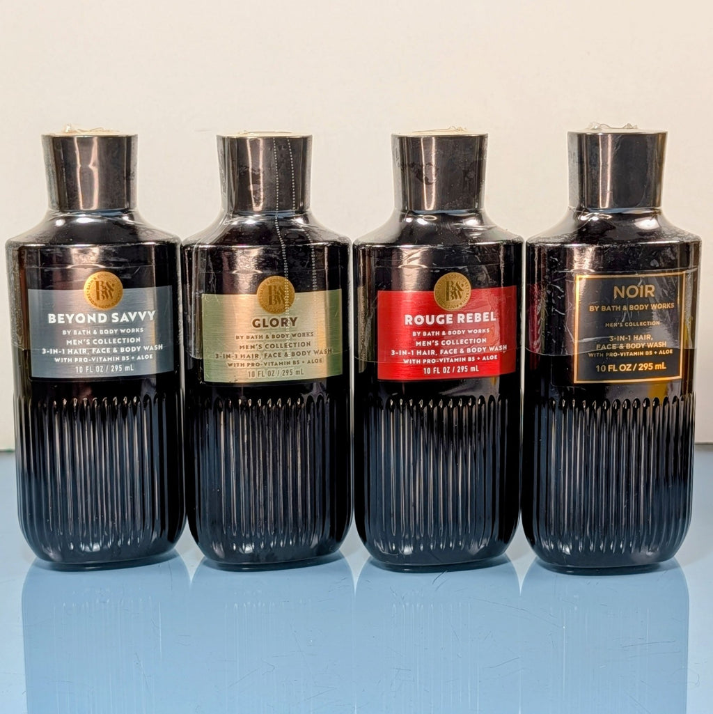 Men's 4-Piece Bath & Body Wash Set - Body Face Hair Cleansers