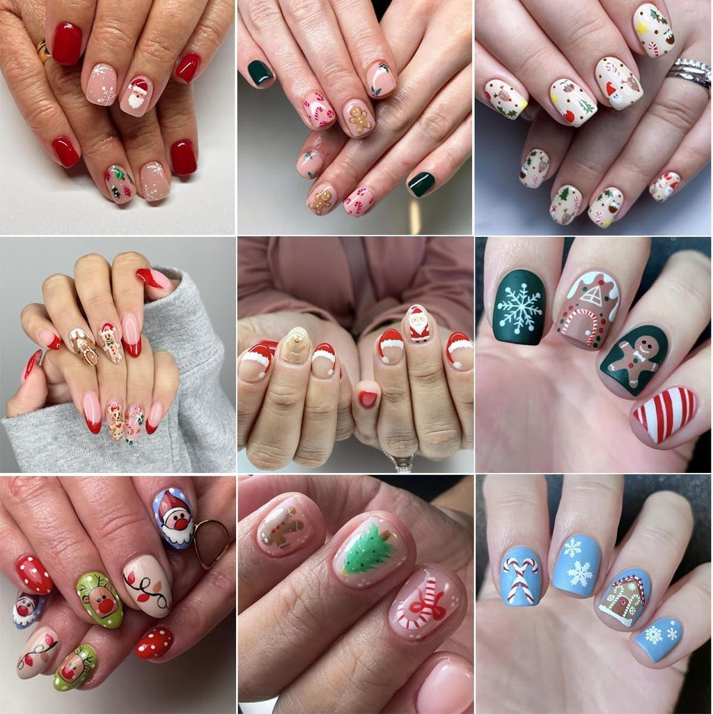 Christmas Nail Stickers 30 Sheets 3D Self-Adhesive Decals for Nail Art & Decorations