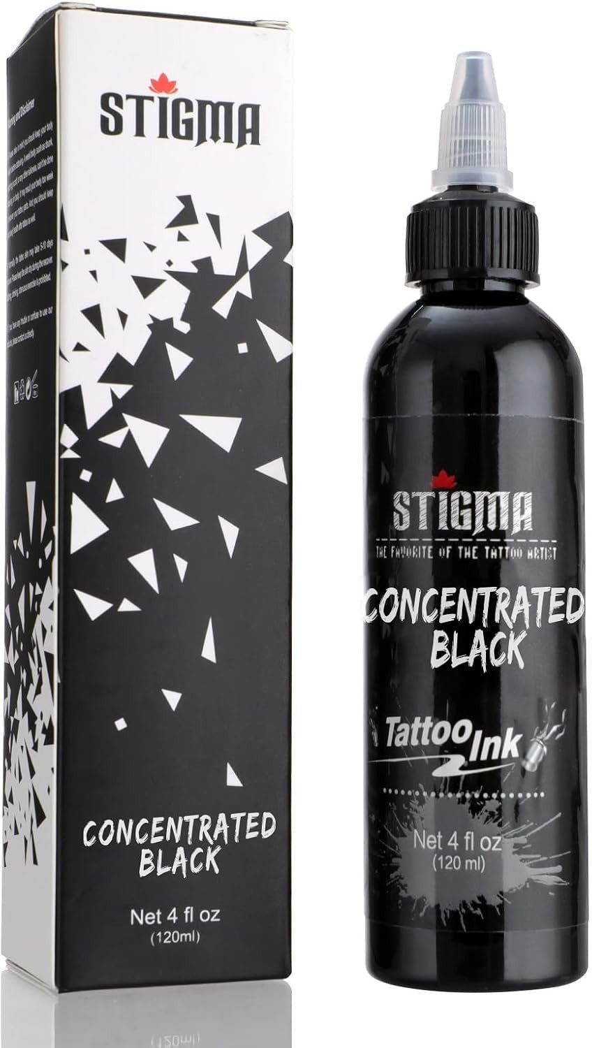 Professional Black Tattoo Ink 120ml Sterilized for Safe Skin Application