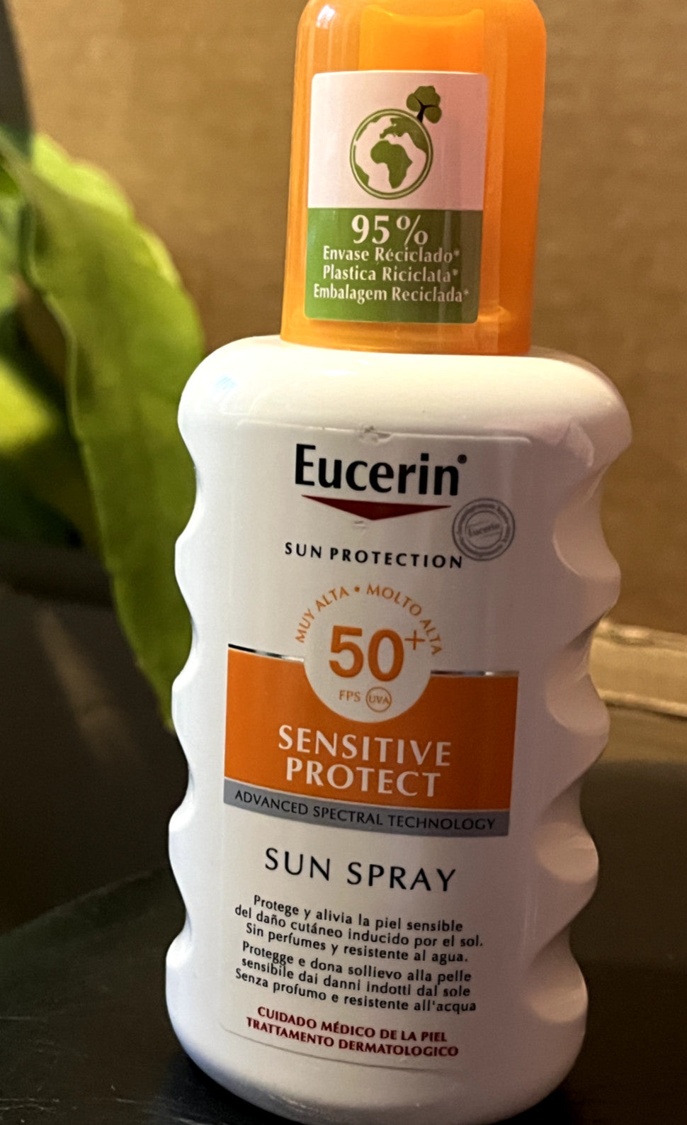 Eucerin Sensitive Protect SPF50 Sun Spray 200ml - Hypoallergenic Sunscreen