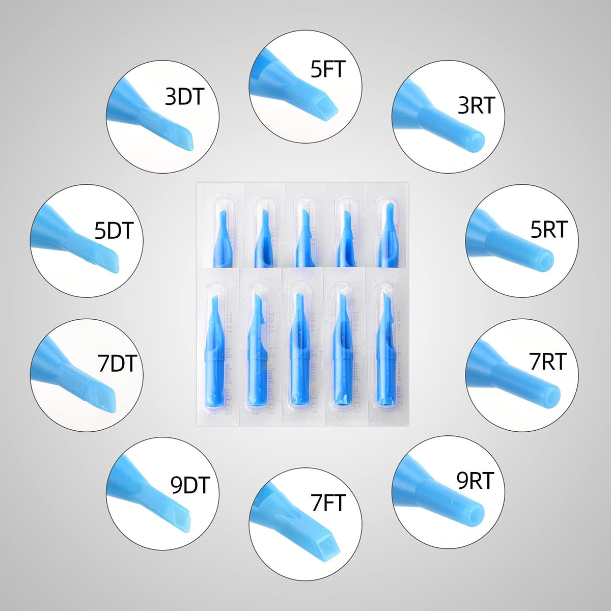 Tattoo Needles & Tips Set 100Pcs #12 Round Liner Shader Mixed RL RS M1 Silver