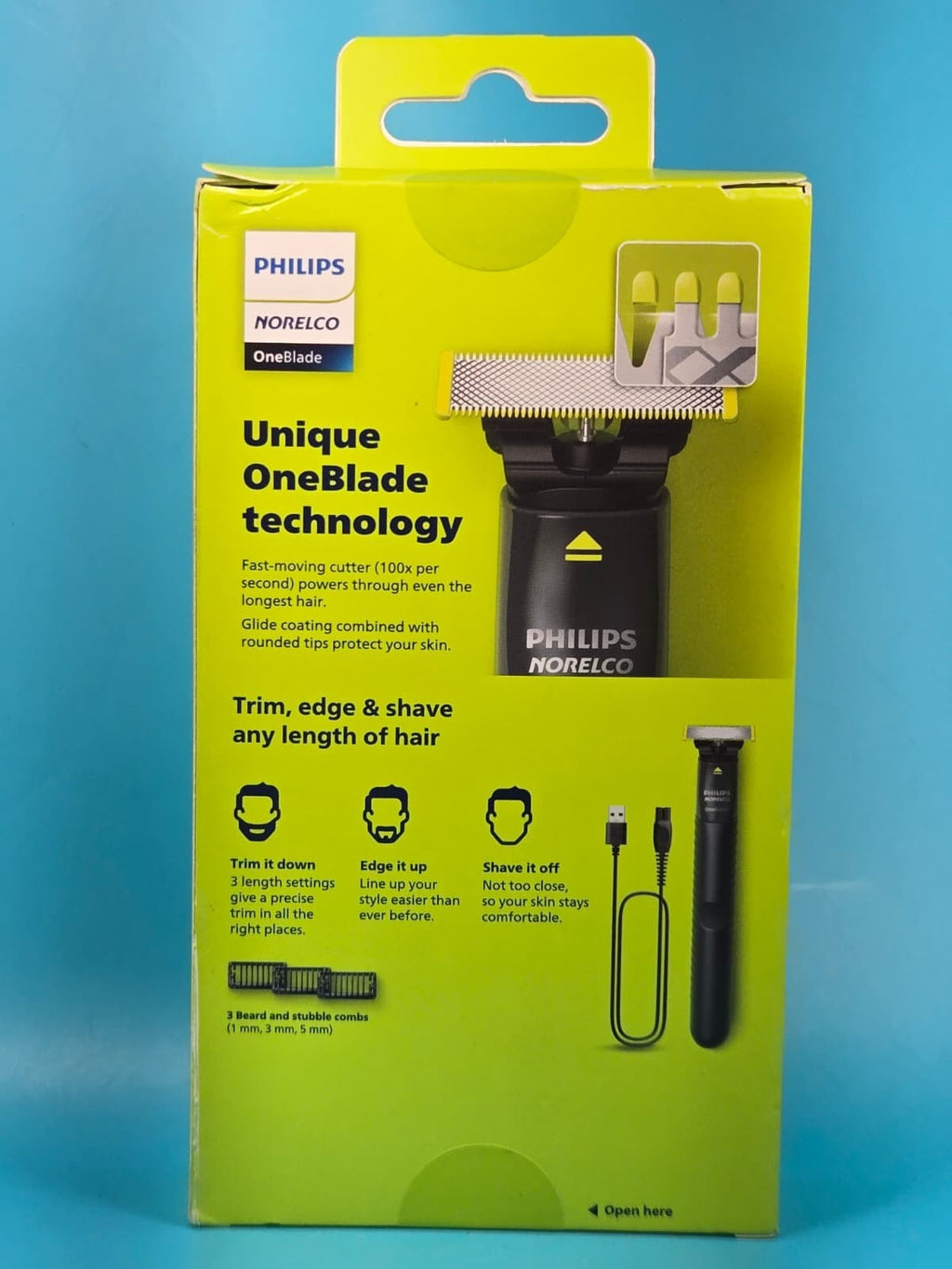 Philips Norelco OneBlade 3X Trimmer Edger Shaver Face QP1424/70