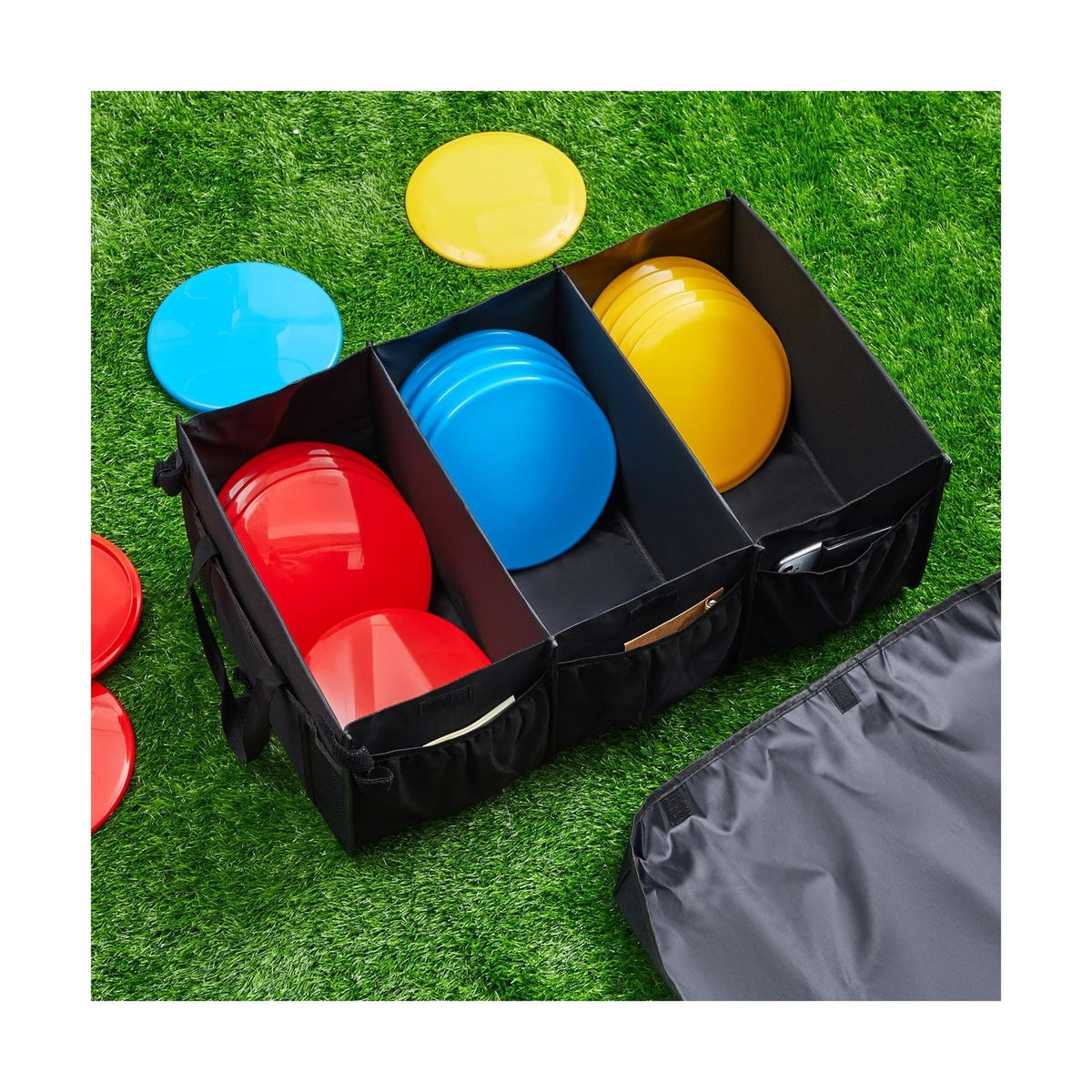 Large Capacity Disc Golf Storage Bag Holds 80 Discs with Lid and Dividers