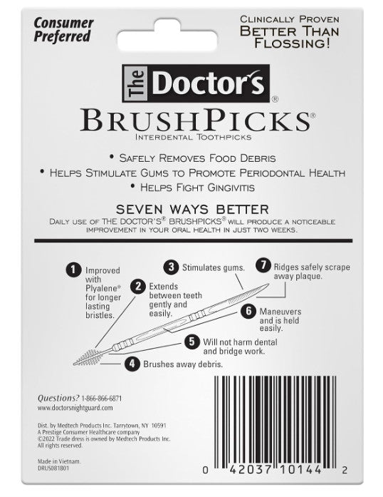 Interdental Toothpicks with Soft Bristles and Rigid Pick - 275 Count