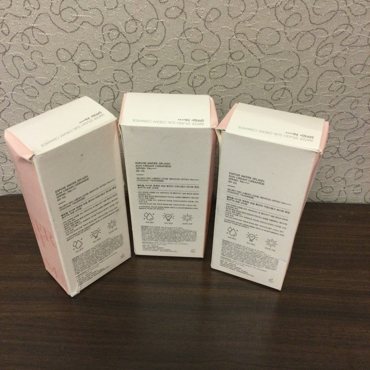 Espoir Water Splash Ceramide Sun Cream SPF50+ PA++++ - 60ml, Pack of 3