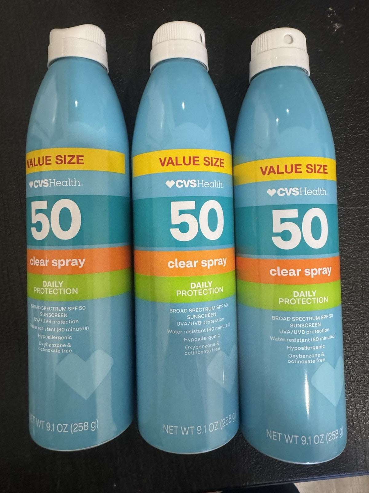 CVS Broad Spectrum SPF50 Clear Spray Sunscreen 9.1oz 3 Pack