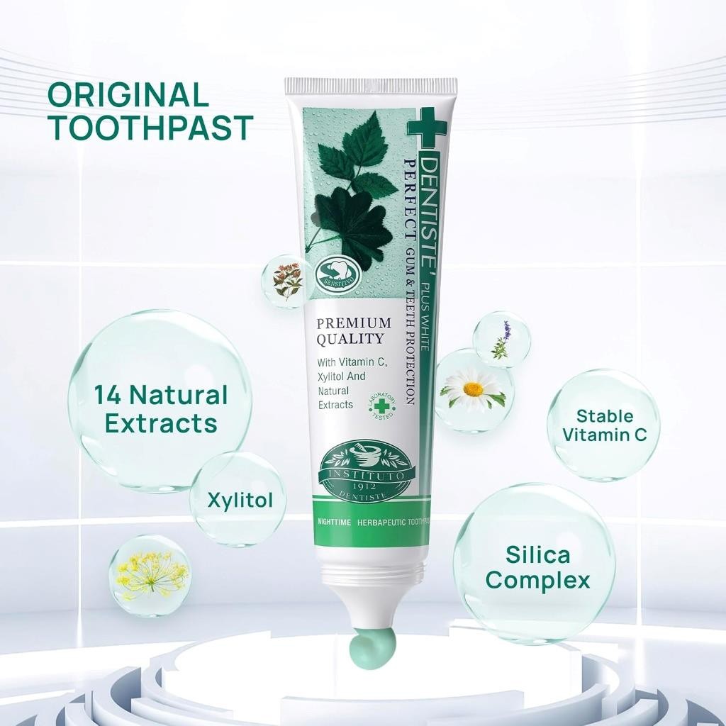 Herbal Nighttime Toothpaste with Xylitol for Fresh Breath 3.5 Oz