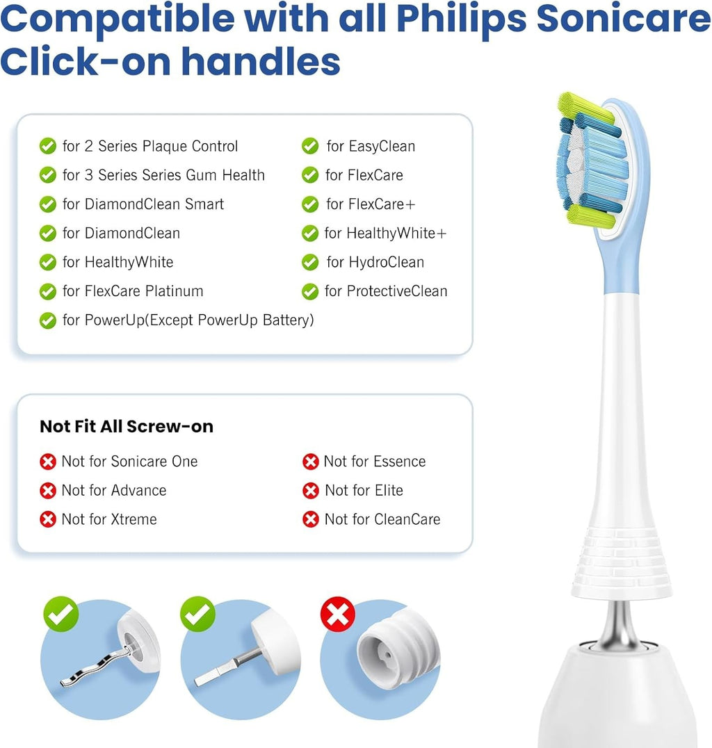 Replacement Toothbrush Heads for Philips Sonicare | 8 or 16 Pack