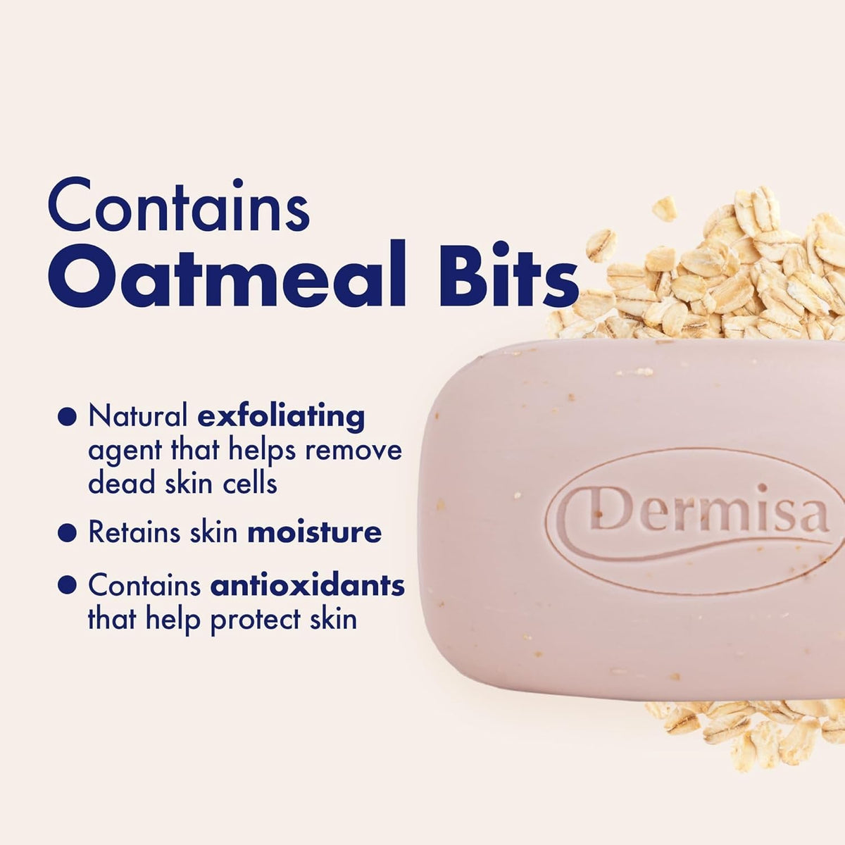 Exfoliating Oatmeal Soap with Aloe Vera 3-Pack for Sensitive Dry Skin
