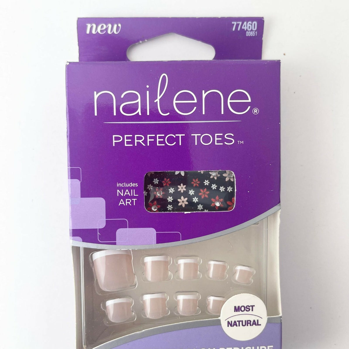 3-Pair Short Toe Nails Set with Nail Art & Glue | Perfect Toes