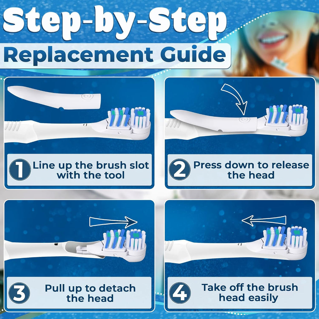 4 Pack Electric Toothbrush Replacement Heads for Oral-B CrossAction Models