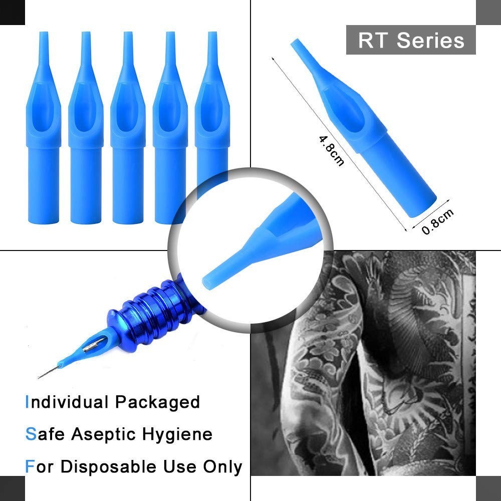 Disposable Tattoo Needles and Tips Set – 100 Sterilized Assorted