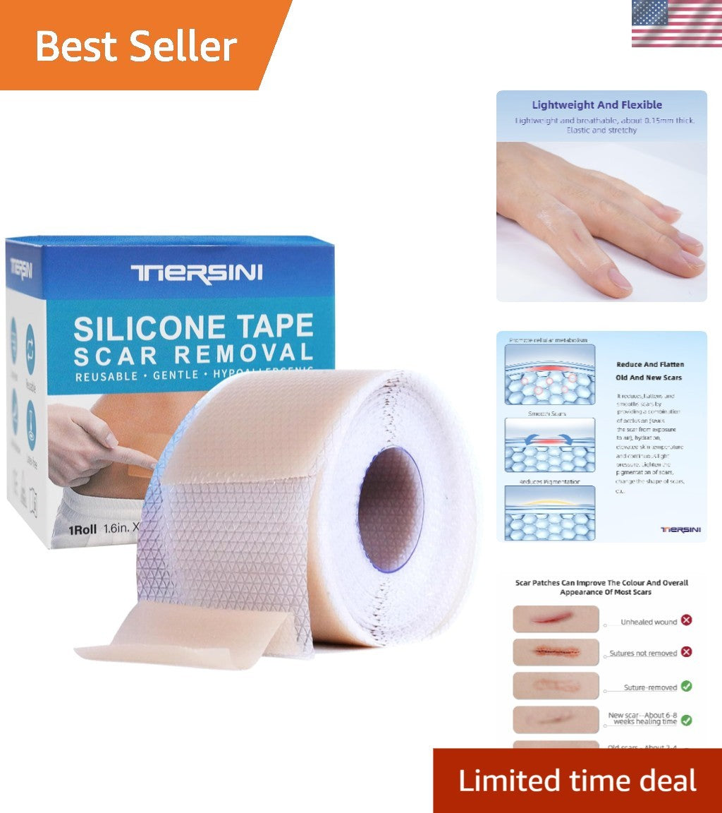 Silicone Scar Tape Roll 1.6 x 120 Inches for Scar Healing & Skin Care