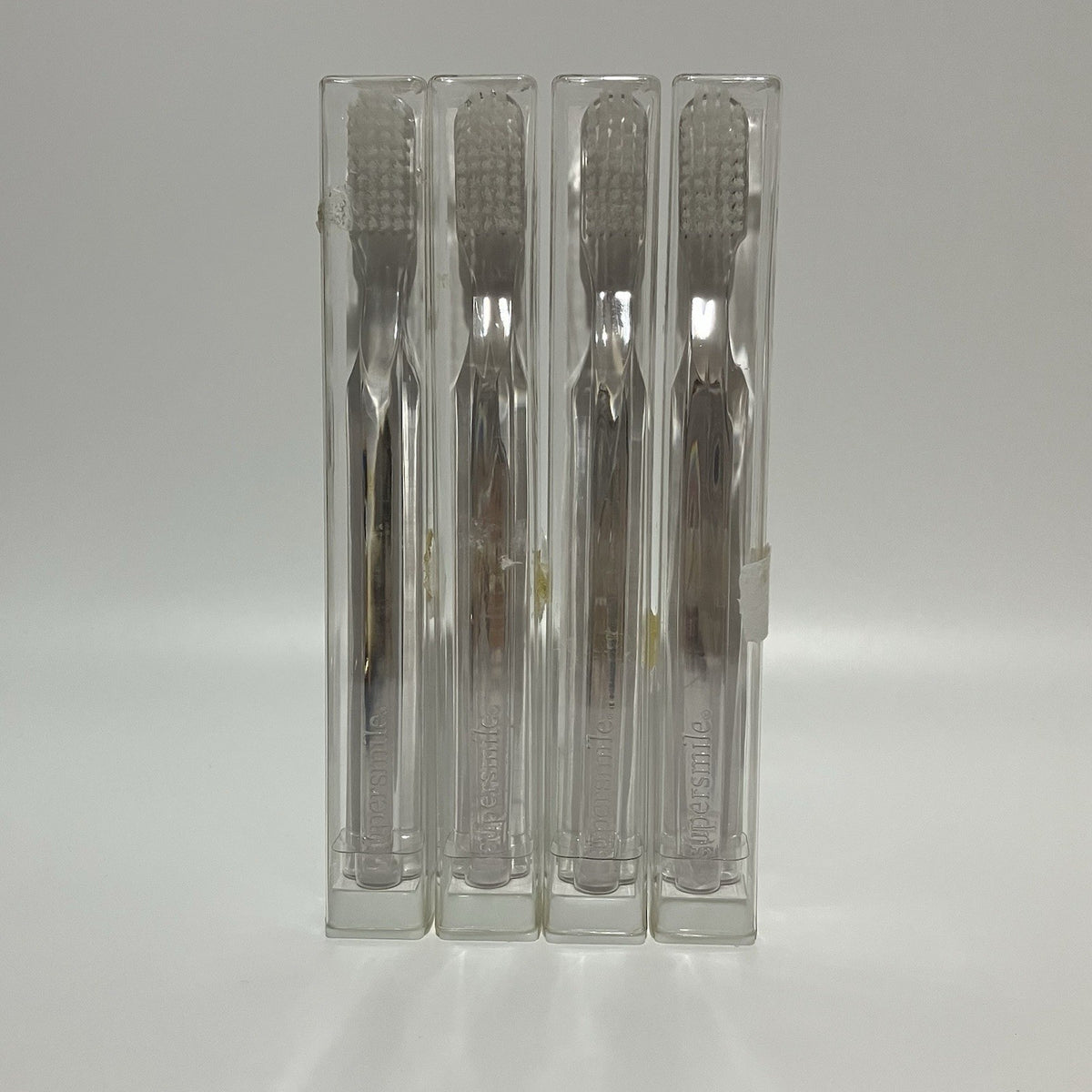 Ergonomic Soft Angle Toothbrush Pack - Crystal Clear, 4 Pack